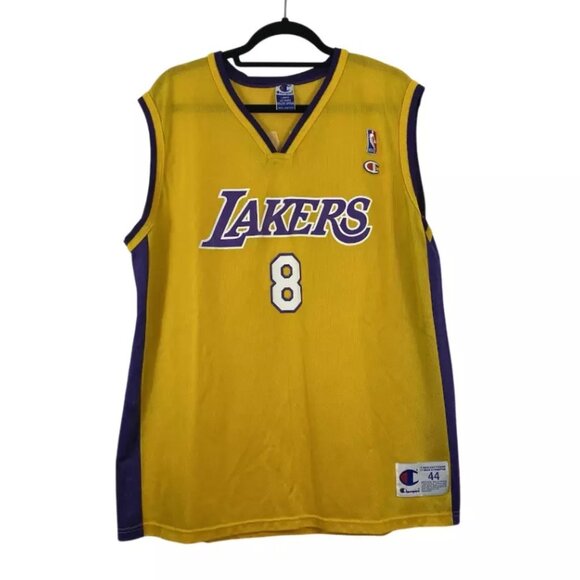 Champion Other - VTG Champion Los Angeles Lakers Kobe Bryant #8 Yellow NBA Jersey Size Large